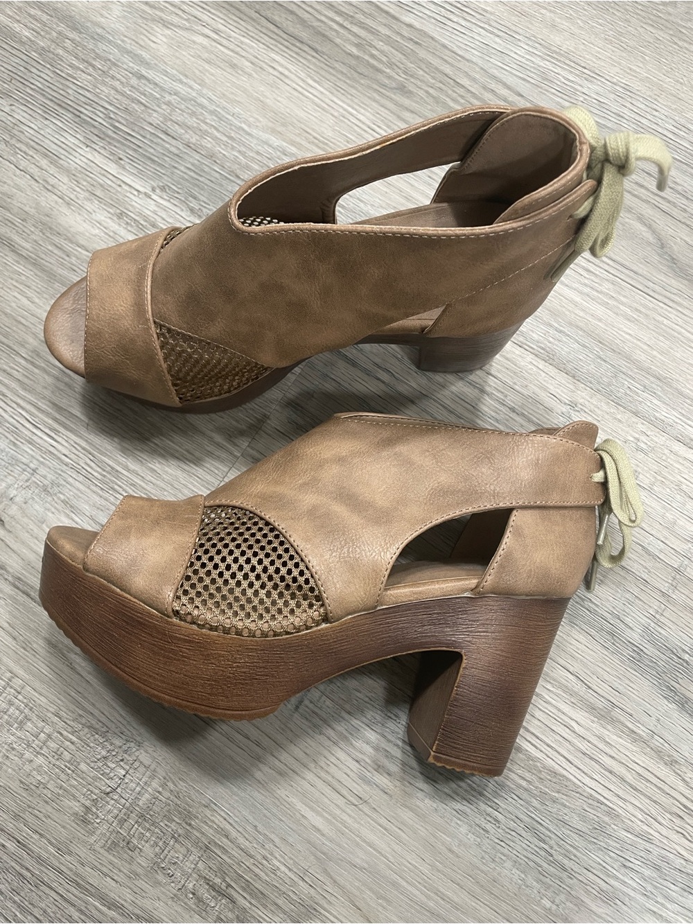 JG Platform Peep-Toe Heels